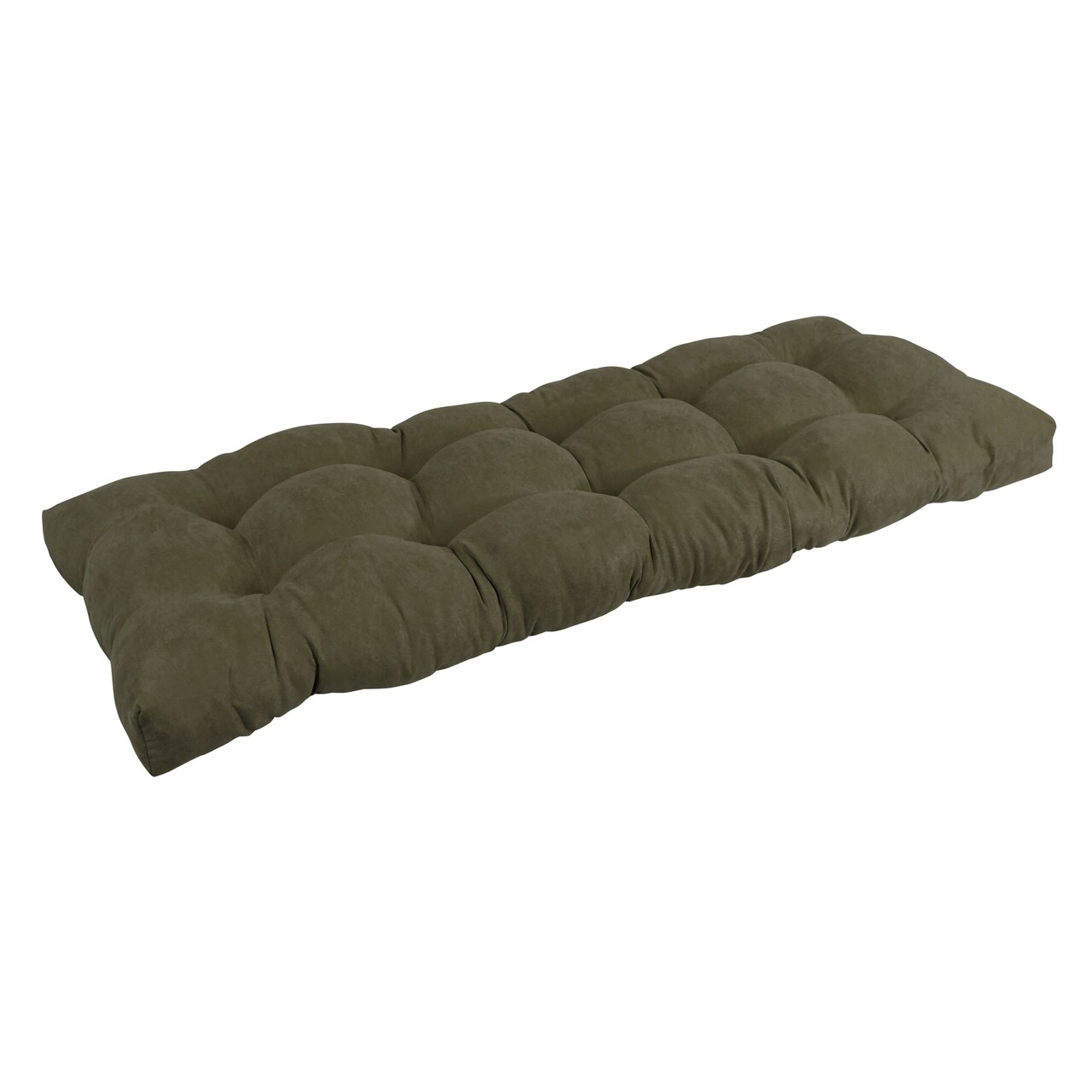 51-inch by 19-inch Tufted Solid Microsuede Bench Cushion Green-Color